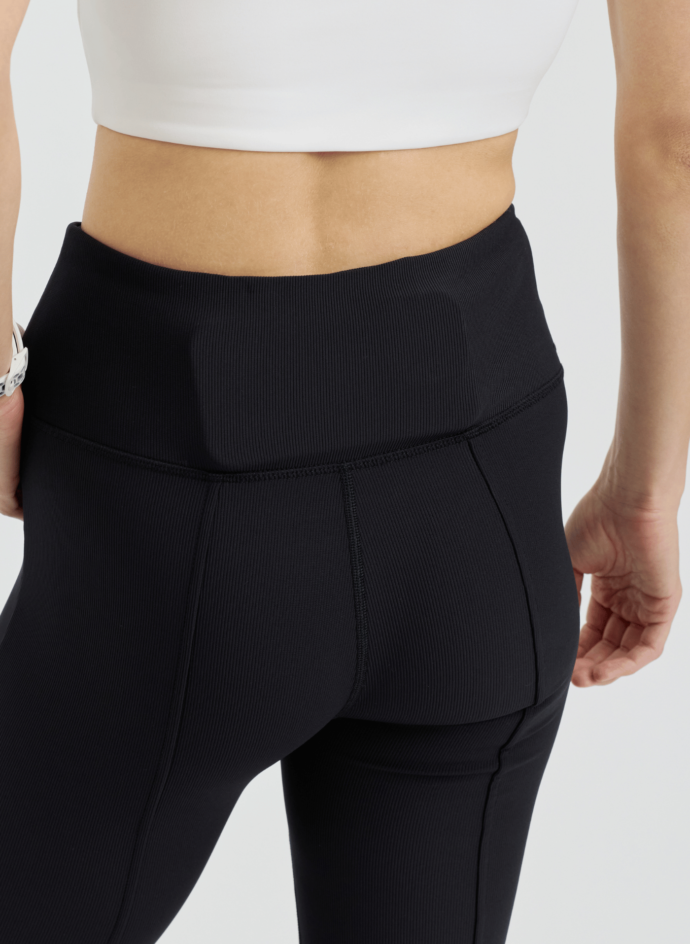 Zip Flare Ribbed Leggings