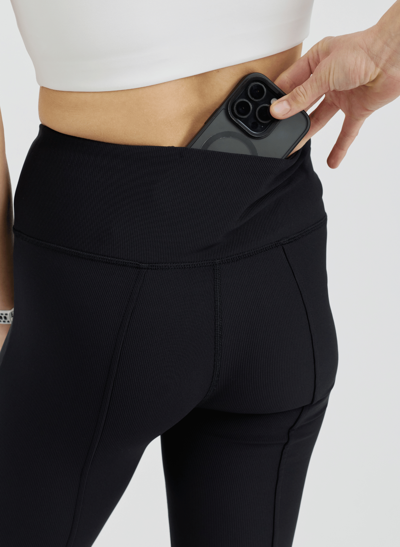 Zip Flare Ribbed Leggings